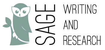 Sage Writing & Research Black Text Logo